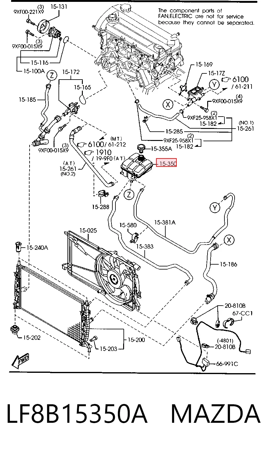 Tanque de expansão do sistema de esfriamento Mazda 3  BK