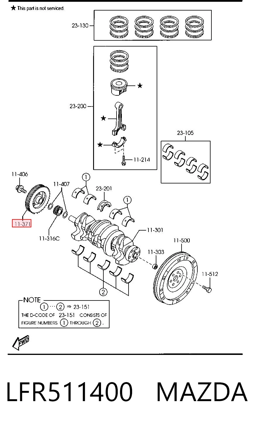 LFR511400 Mazda Polia de cambota