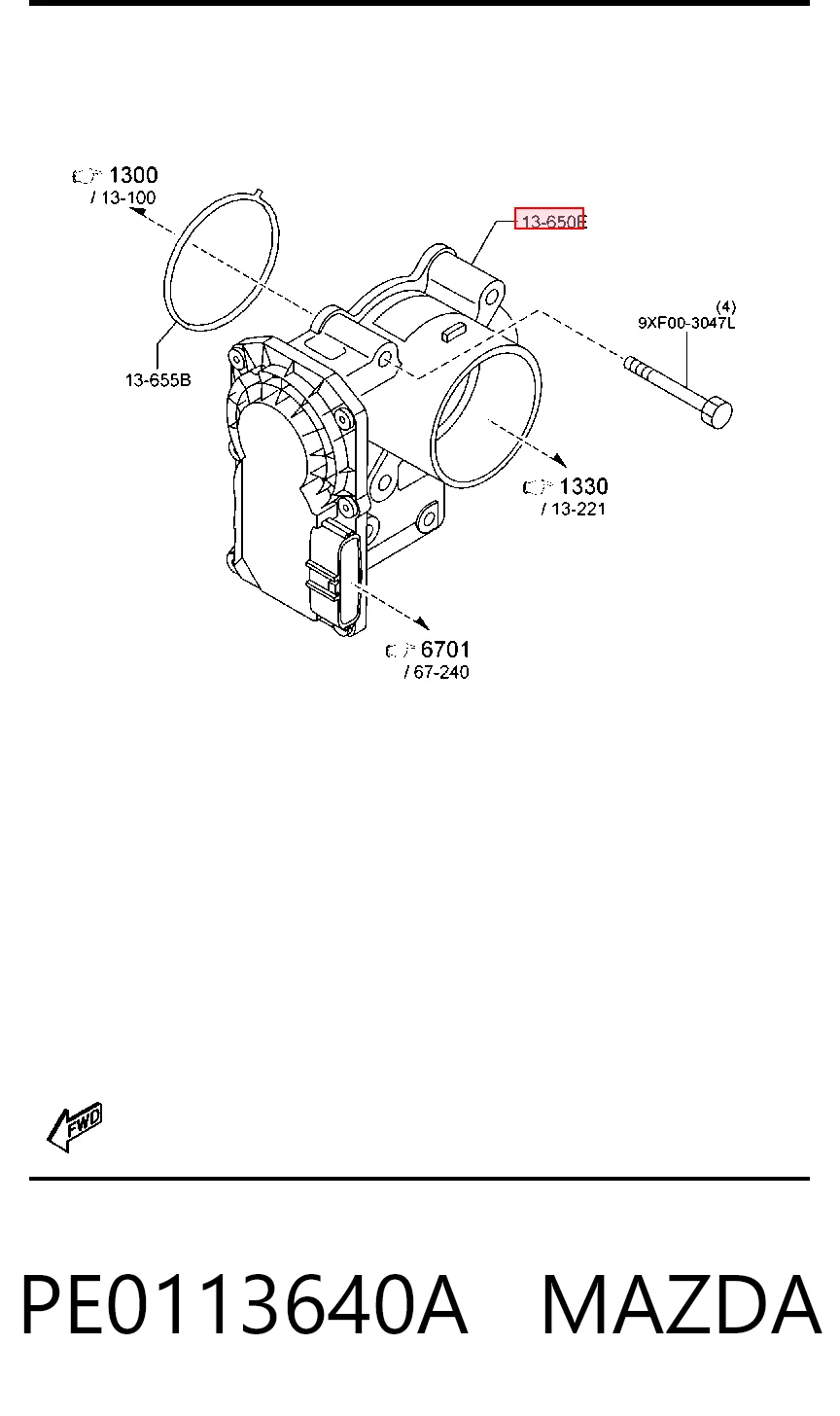 Válvula de borboleta montada para Mazda 3  BM, BN