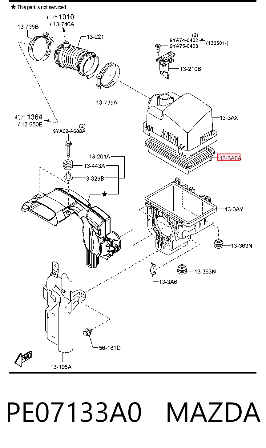 PE07133A0 Mazda Filtro de ar
