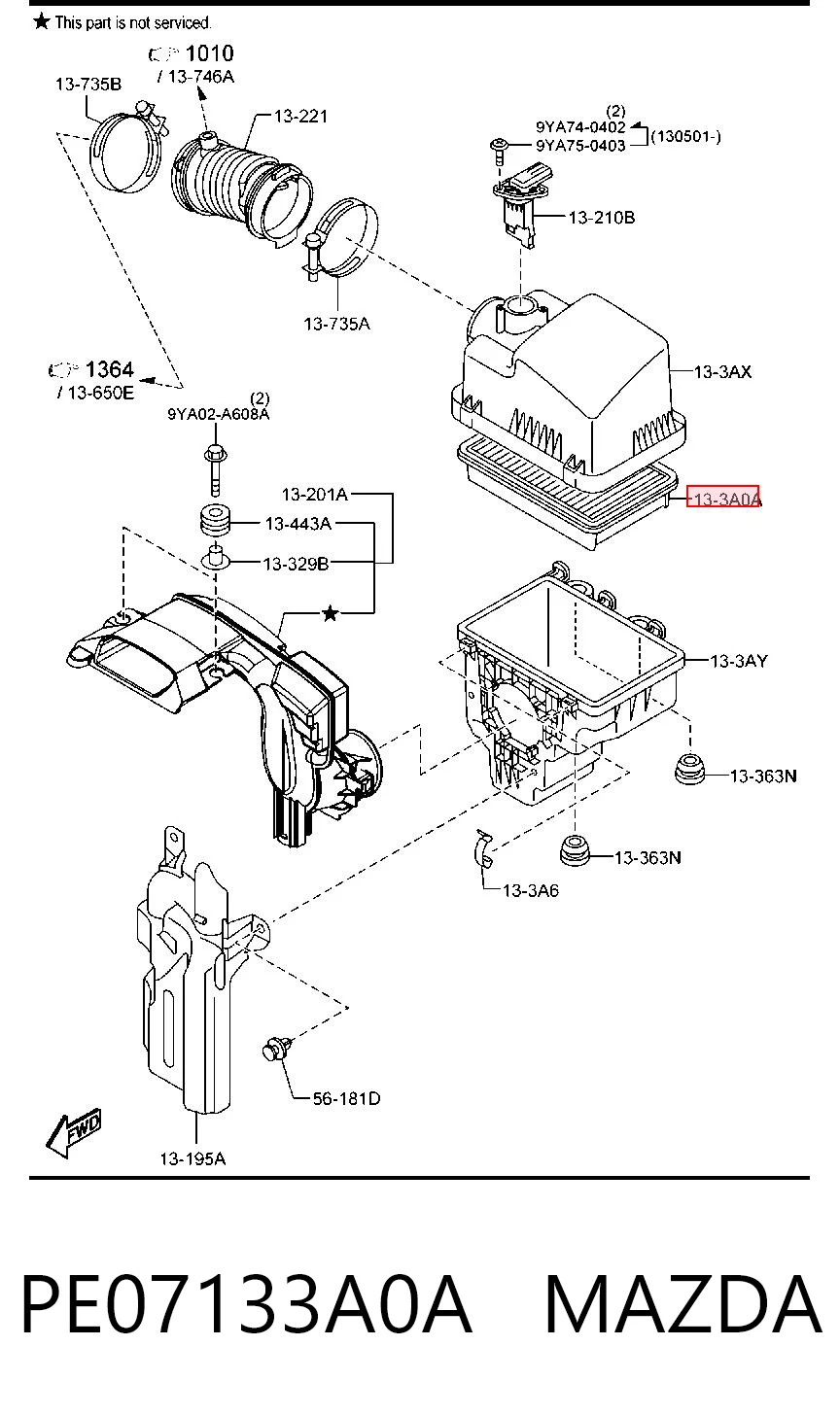 PE07133A0A Mazda Filtro de ar