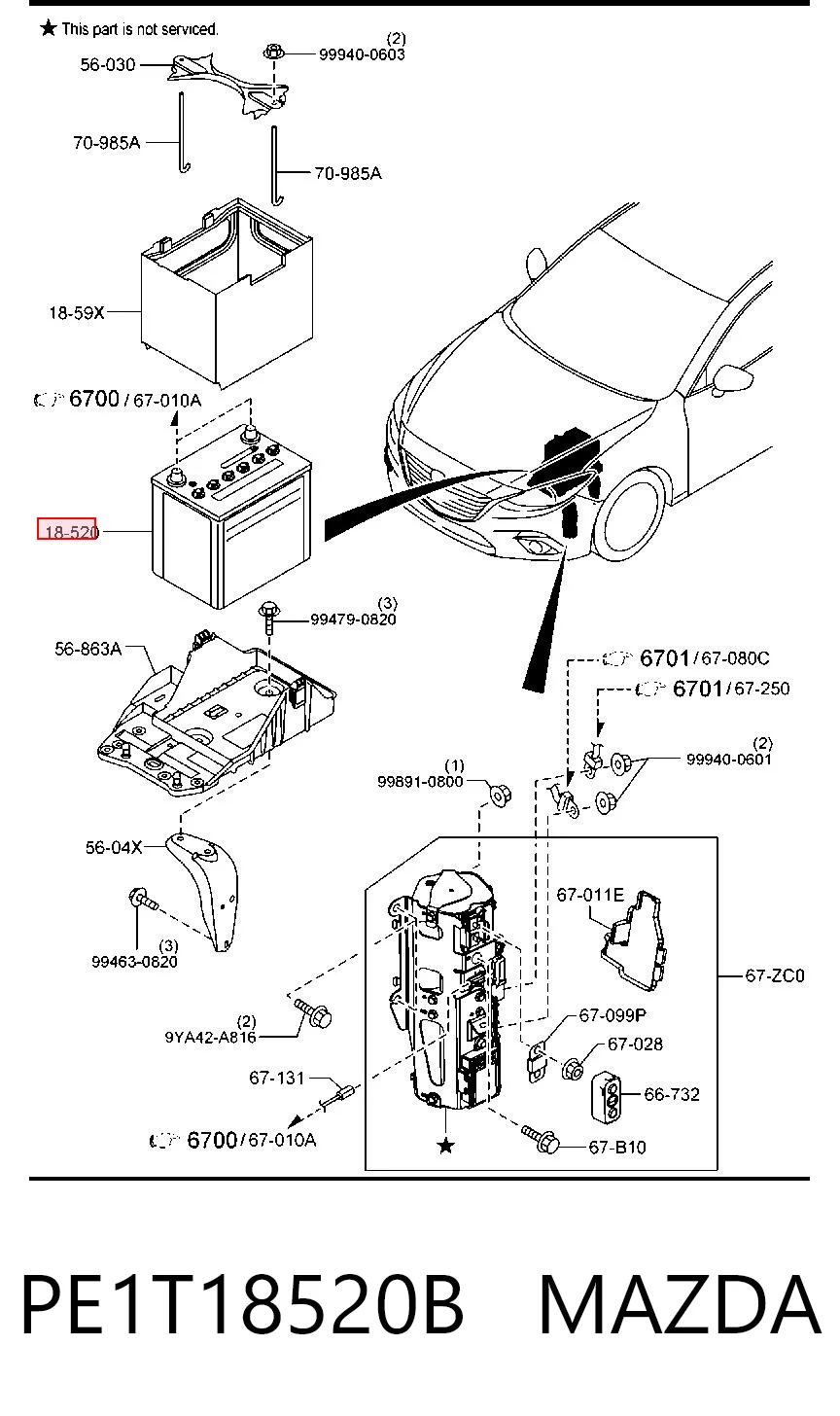 8201A325 Mitsubishi Bateria recarregável (PILHA)