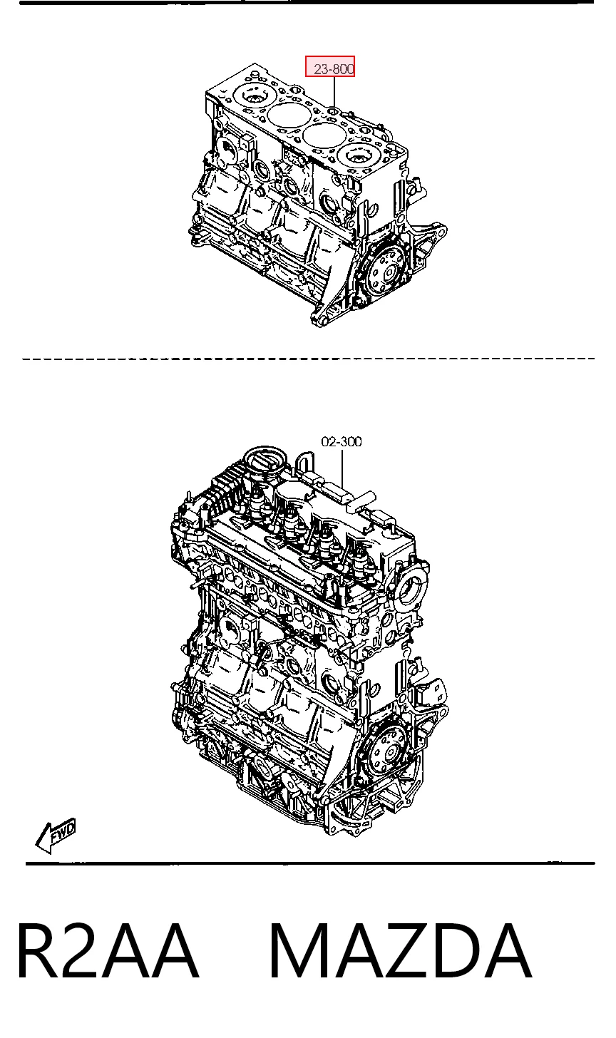 R2AA Mazda Motor montado