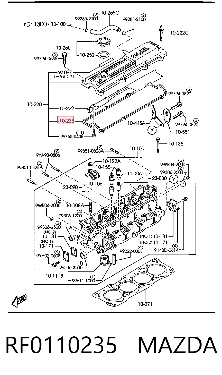  Vedante de tampa de válvulas de motor KIA Sportage I SUV (K00) (1994 - 2004) I