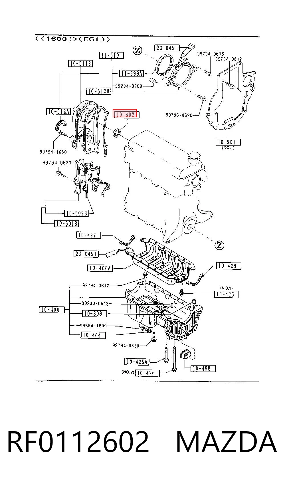Vedação da árvore distribuidora de motor Mazda 323 F VI BJ
