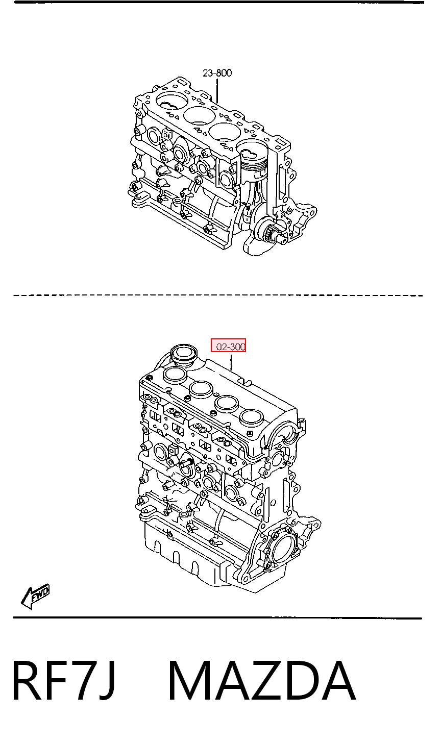 RF7J Mazda Motor montado