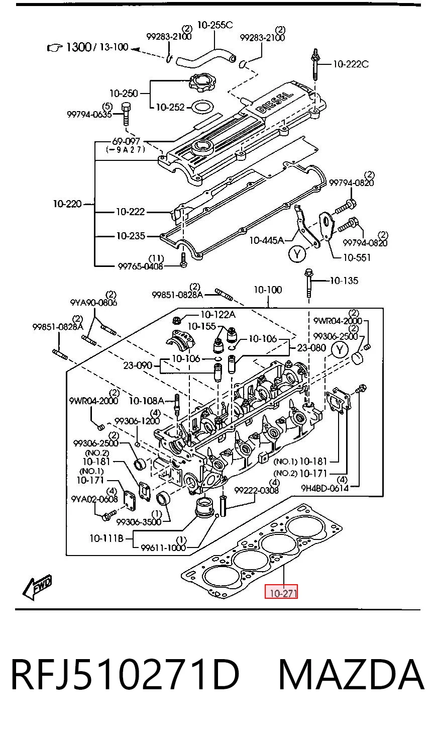 N03039OEM Japan Cars Vedante de cabeça de motor (CBC)