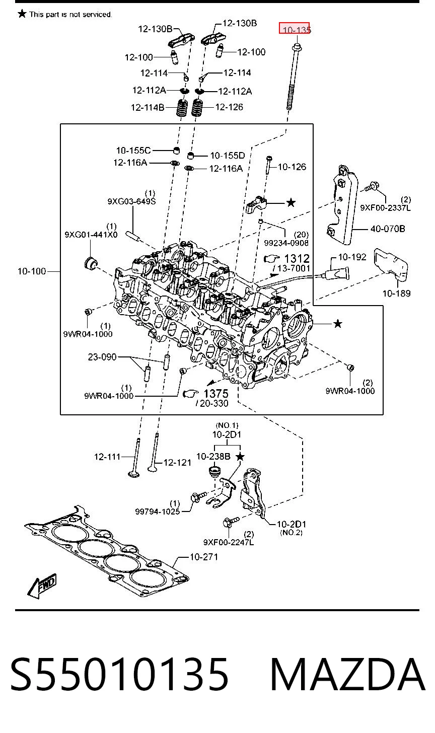 Parafuso de cabeça de motor (CBC) para Mazda CX-3  DK