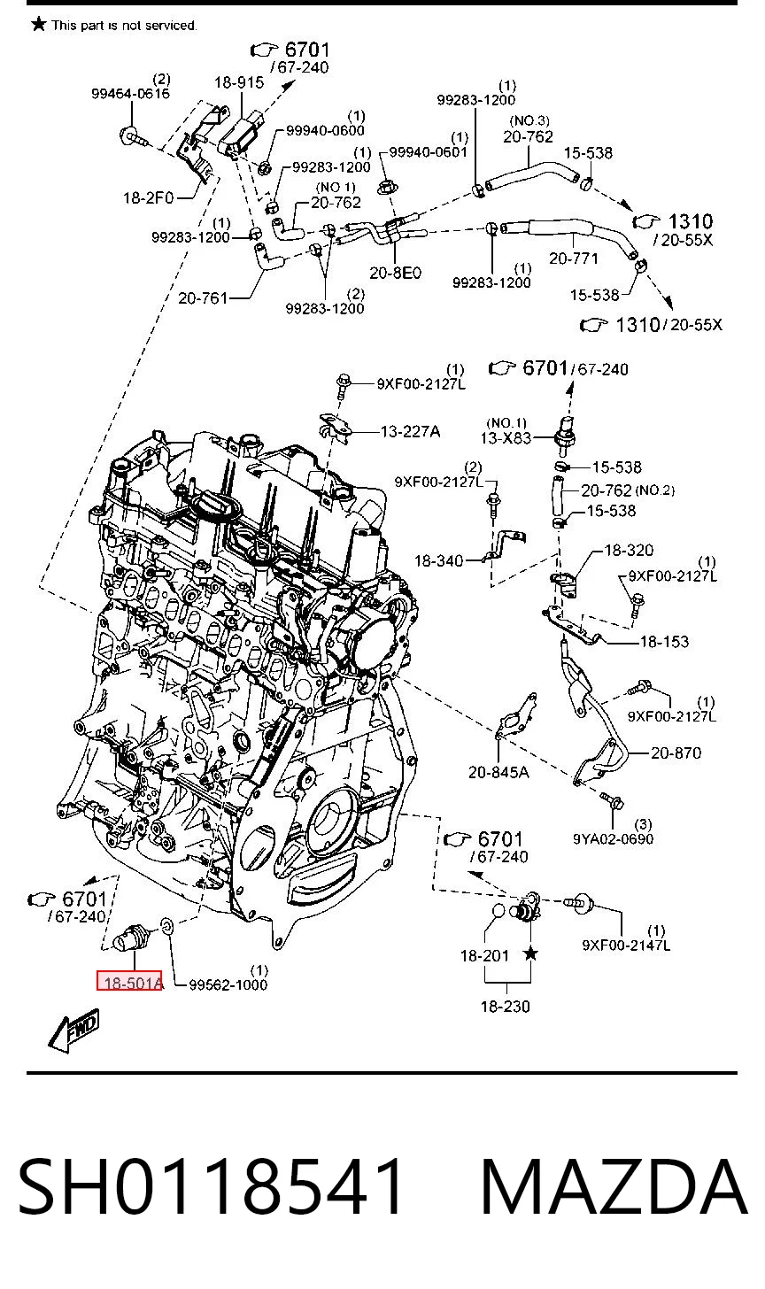SH0118541 Mazda Sensor de pressão de óleo