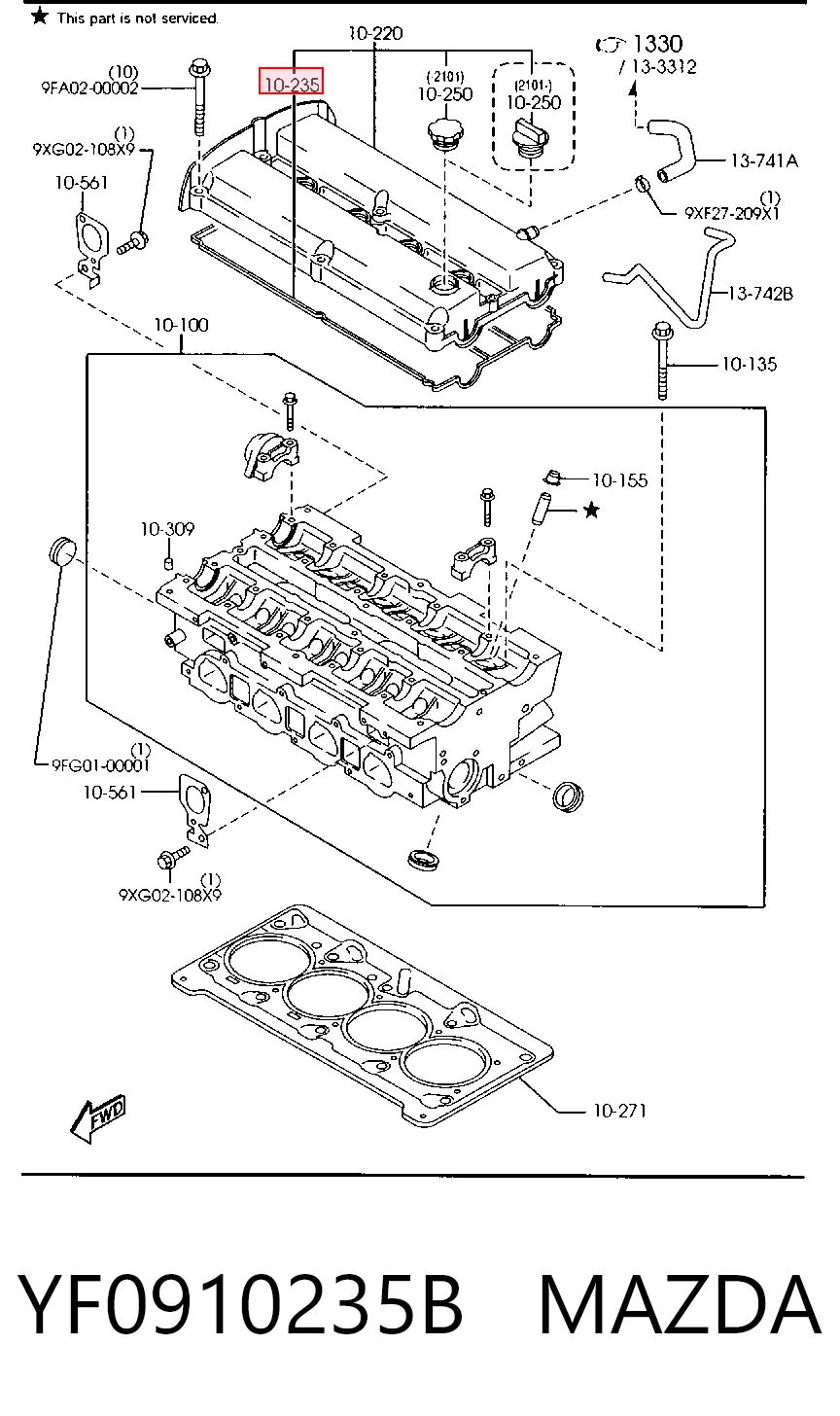  Vedante de tampa de válvulas de motor Ford Maverick II SUV (1N2) (2001 - 2007) II