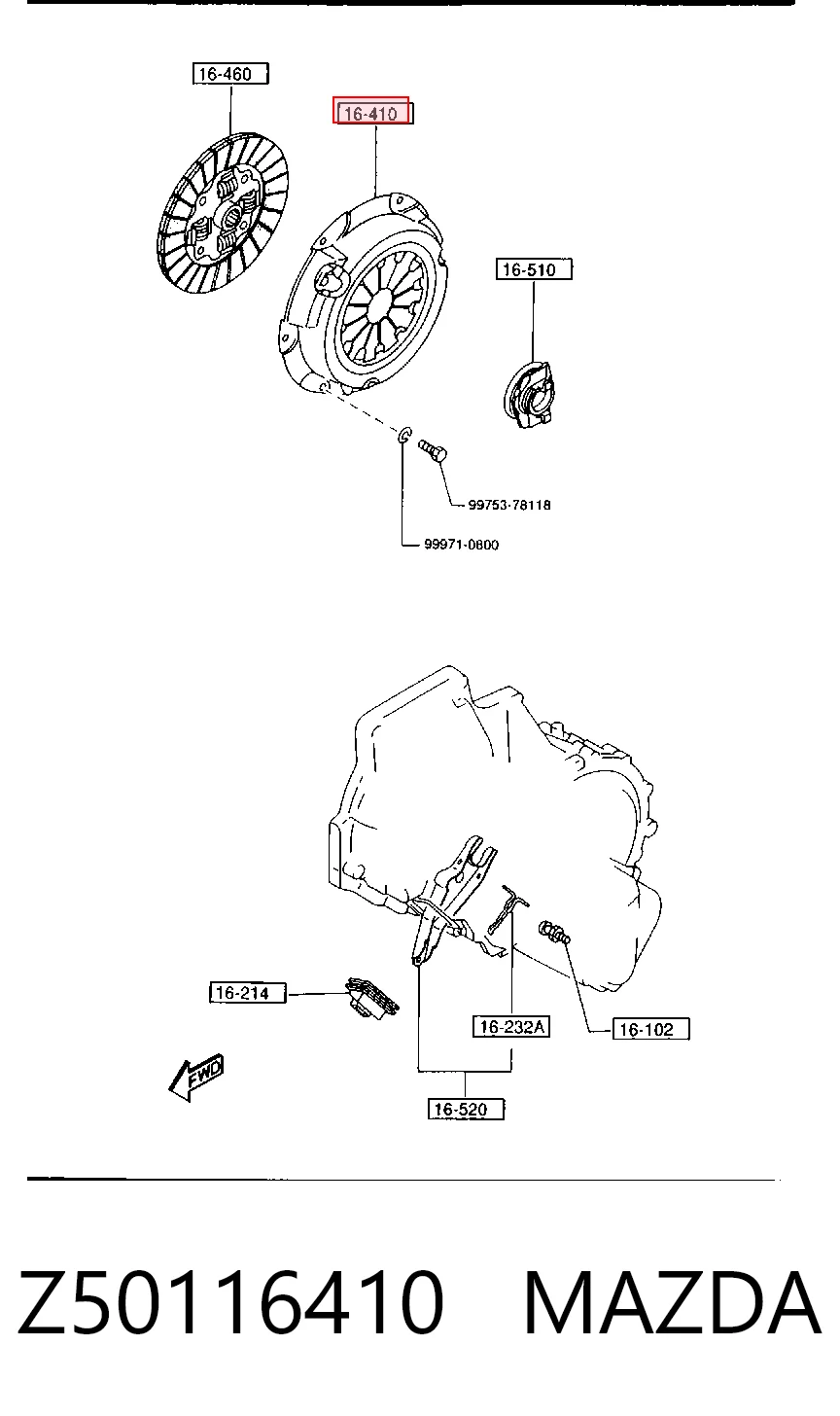 Cesta de embraiagem para Mazda 323 BA