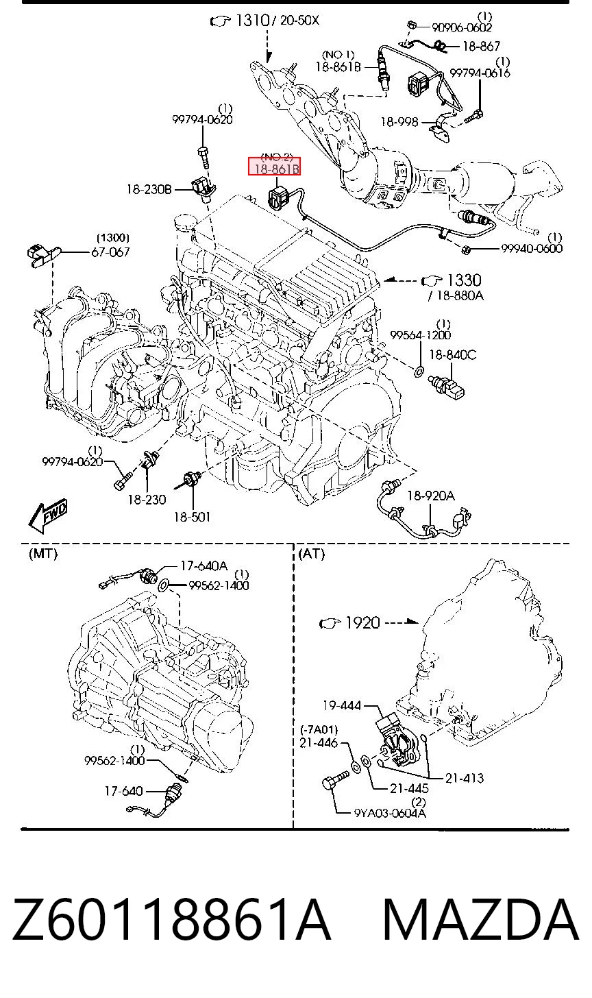 Z60118861A Mazda Sonda lambda, sensor de oxigênio