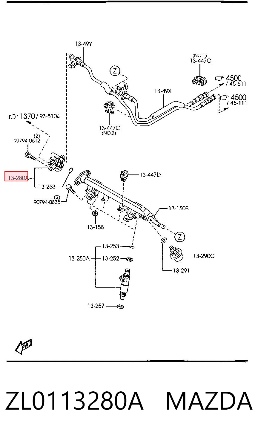 Regulador de pressão de combustível na régua de injectores Mazda 323 VI BJ ao melhor preço