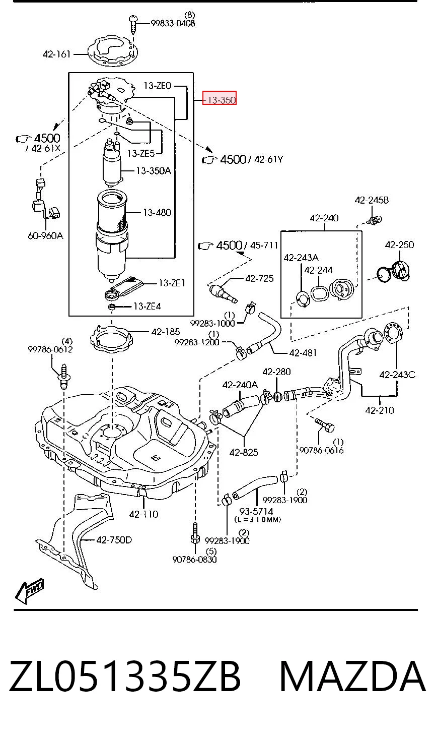 Bomba de combustível elétrica submersível para Mazda 323 F VI BJ