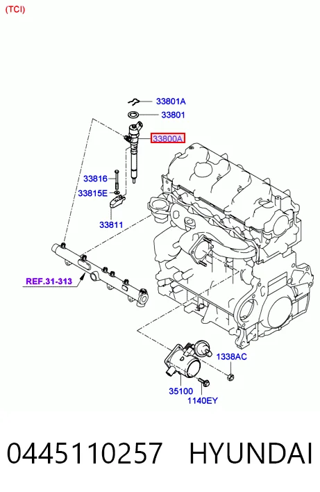 0445110257 Hyundai/Kia Injetor de injeção de combustível