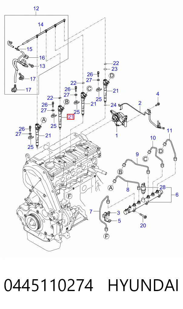 Injetor de injeção de combustível Hyundai H-1 STAREX preço, a partir de 76,57 USD