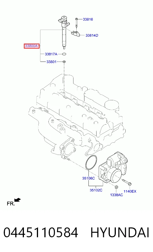0445110584 Hyundai/Kia Injetor de injeção de combustível