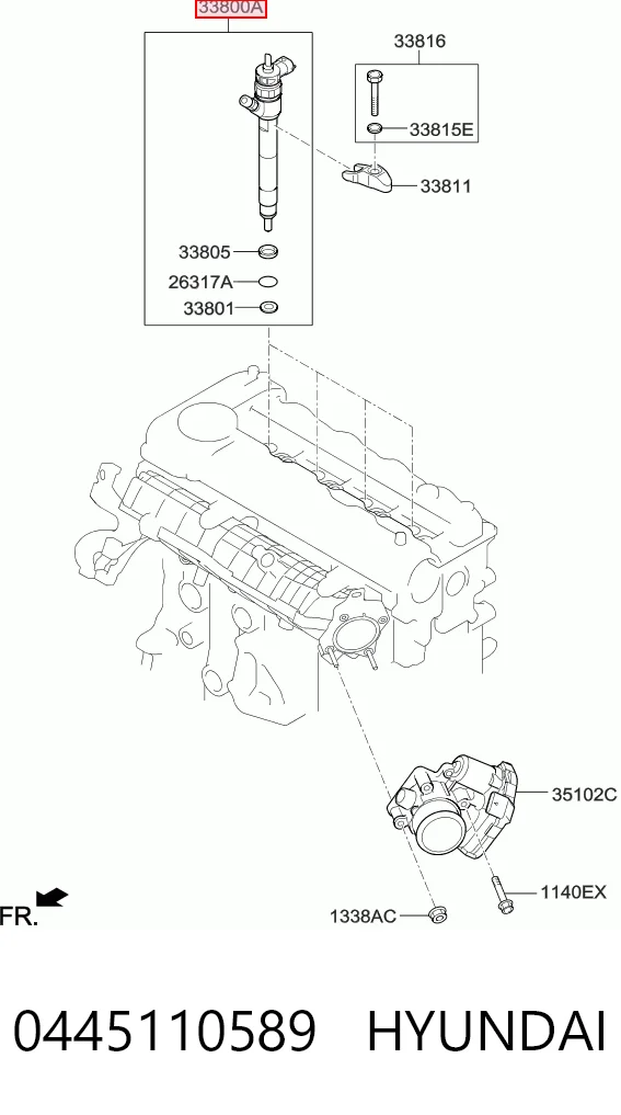 0445110589 Hyundai/Kia Injetor de injeção de combustível