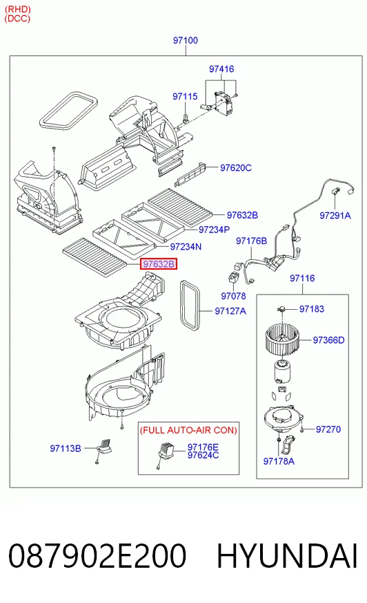 087902E200 Hyundai/Kia Filtro de salão