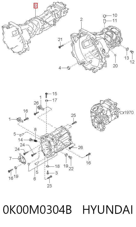 Caixa de Mudança montada (caixa mecânica de velocidades) para KIA Sportage I K00