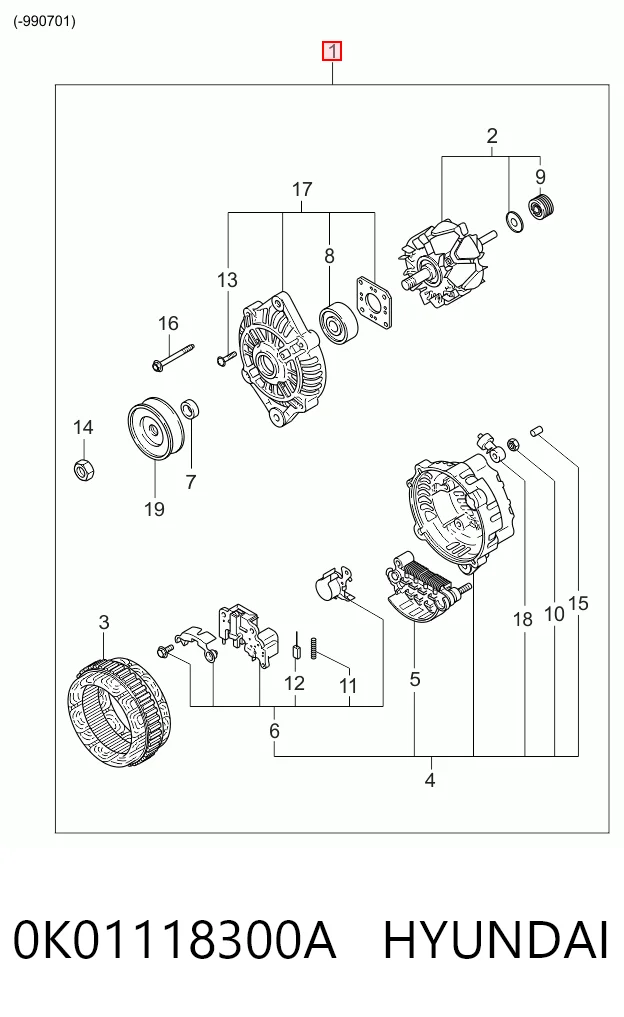 0K01118300A Hyundai/Kia