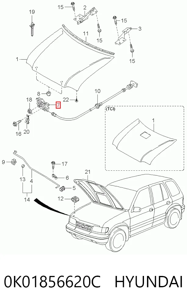 Fecho da capota KIA Sportage  K00 ao melhor preço