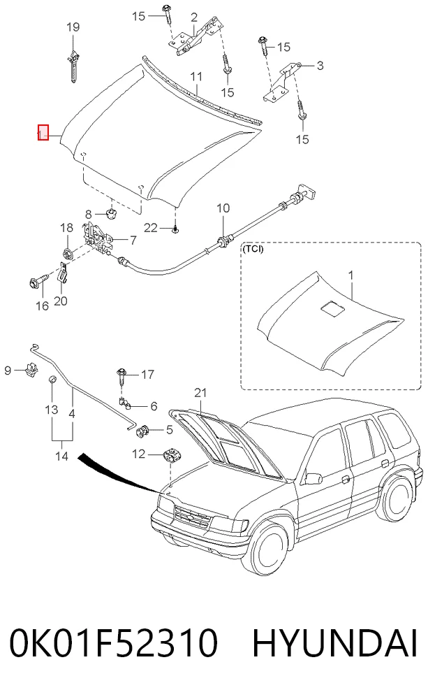 Capota para KIA Sportage I K00