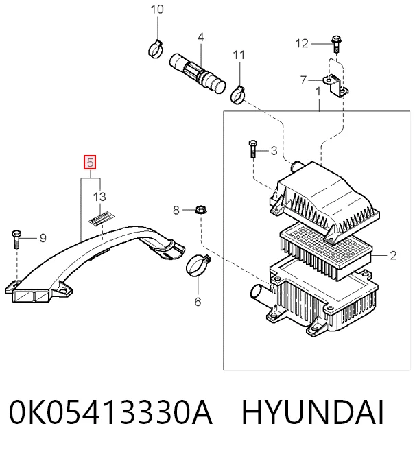 Tomada de ar de filtro de ar para KIA Sportage K00