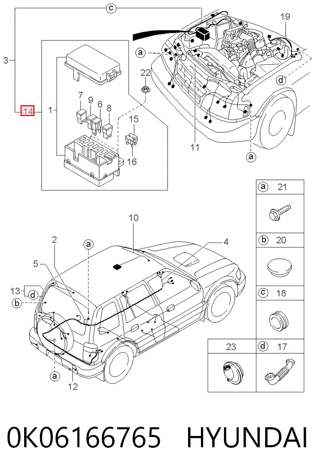 Unidade de dispositivos de segurança para KIA Sportage K00