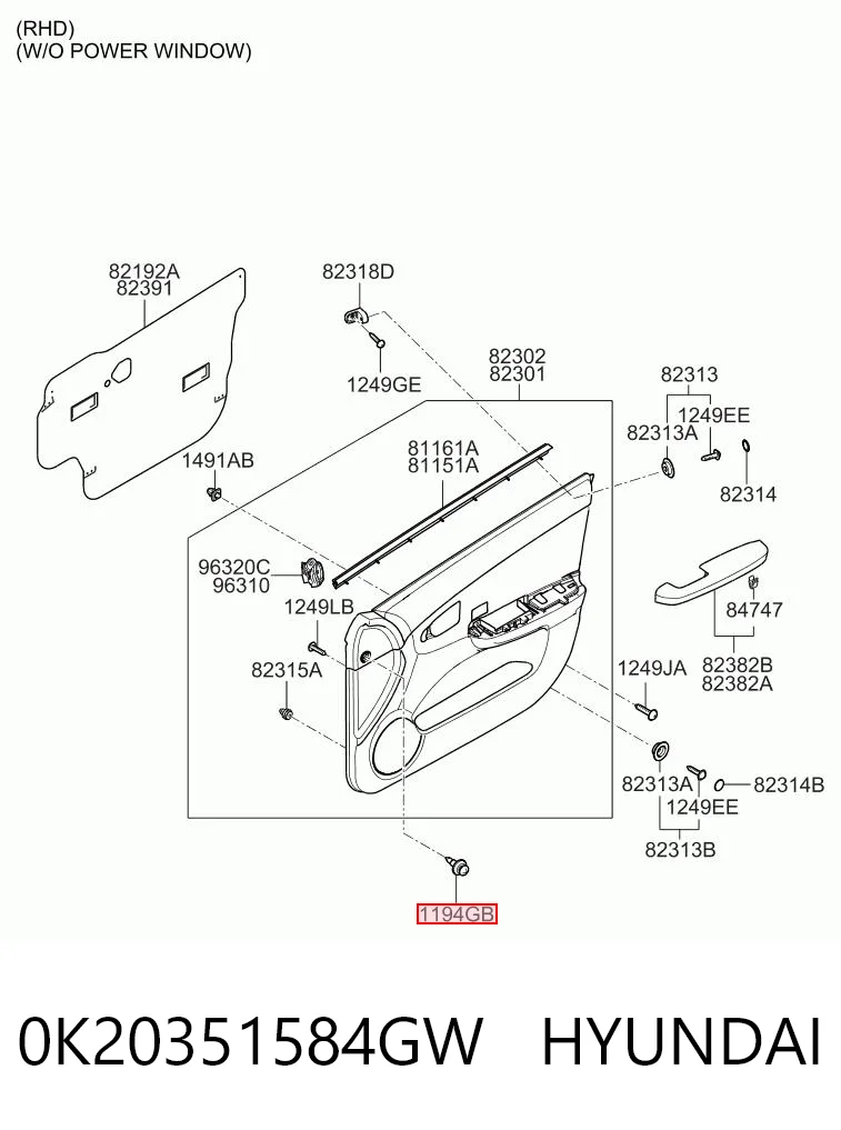 0K20351584GW Hyundai/Kia