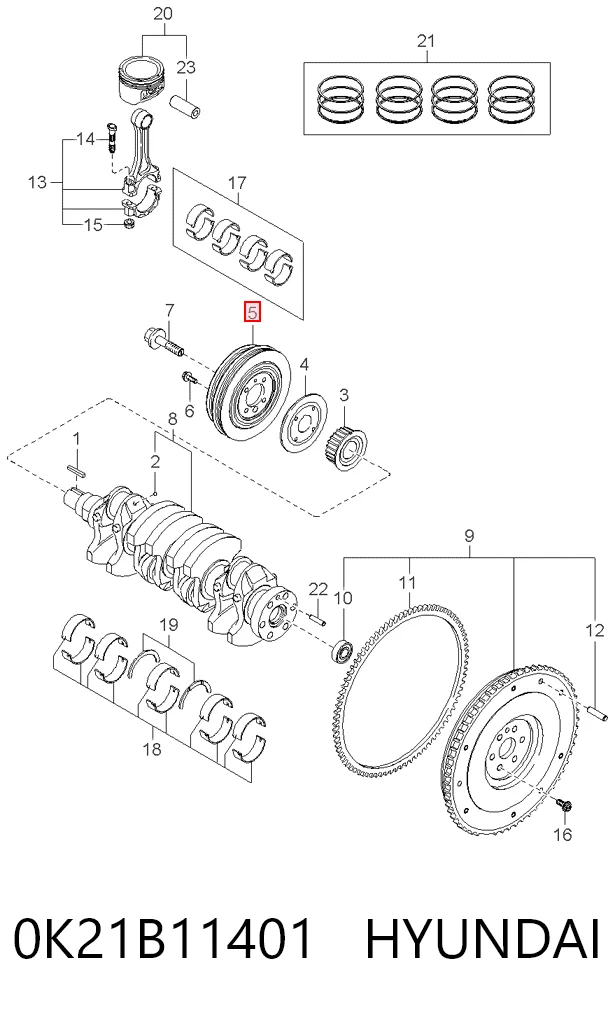  Polia de cambota KIA Rio I hatchback (DC) (2000 - 2006) I