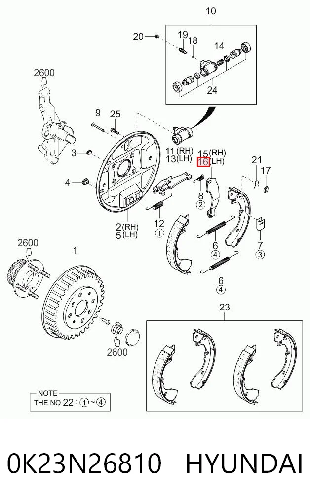 Kit de reparação do freio de estacionamento KIA Rio I DC ao melhor preço