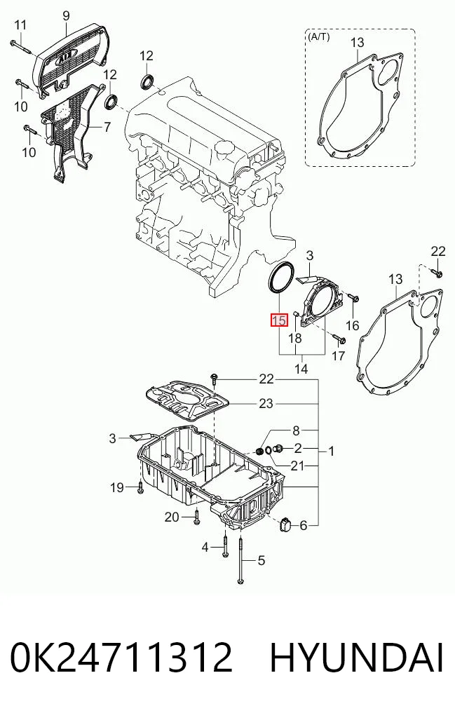 Compre Vedação traseira de cambota de motor KIA Sportage 1