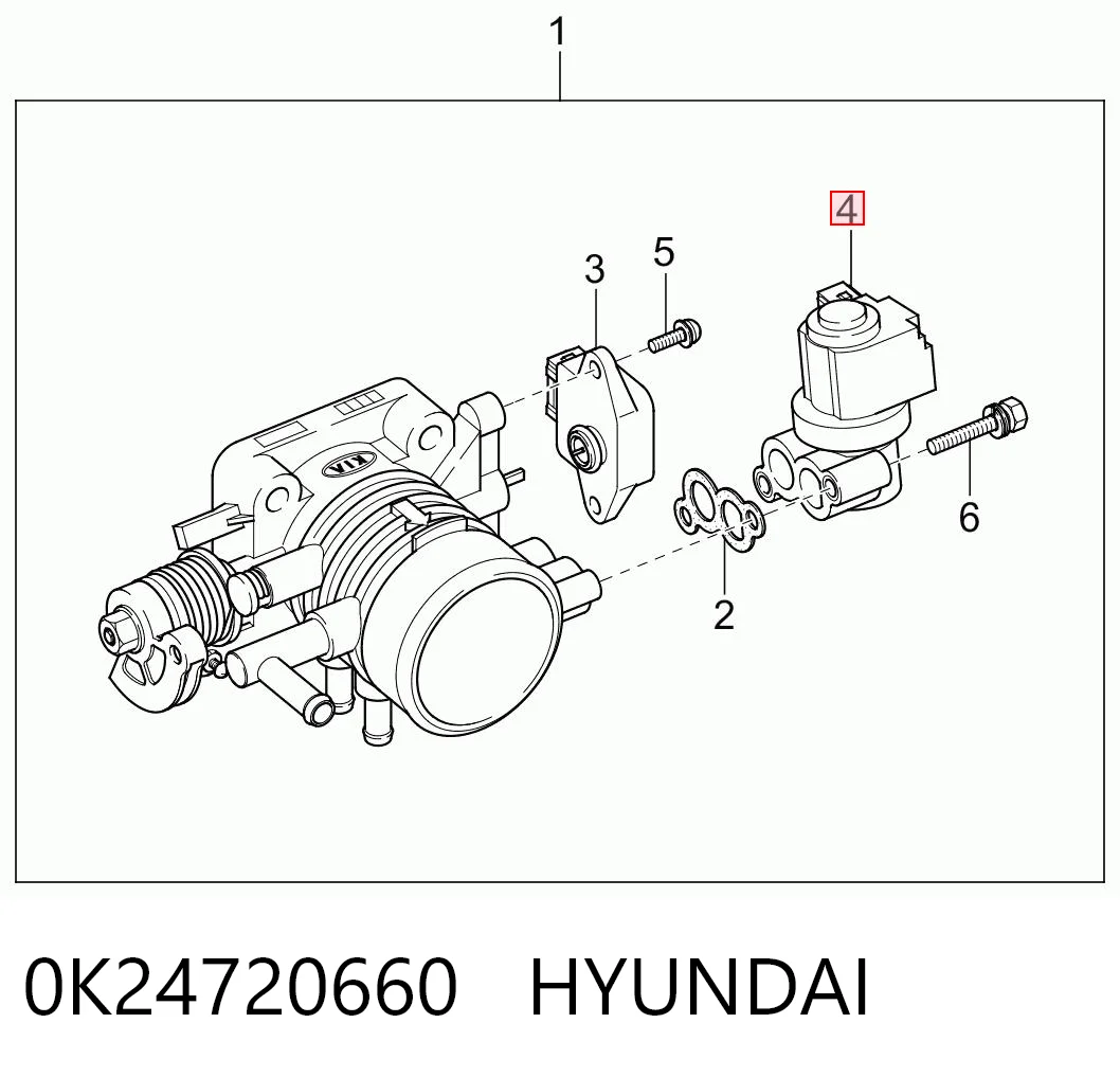 0K24720660 Hyundai/Kia Válvula (regulador) de marcha a vácuo