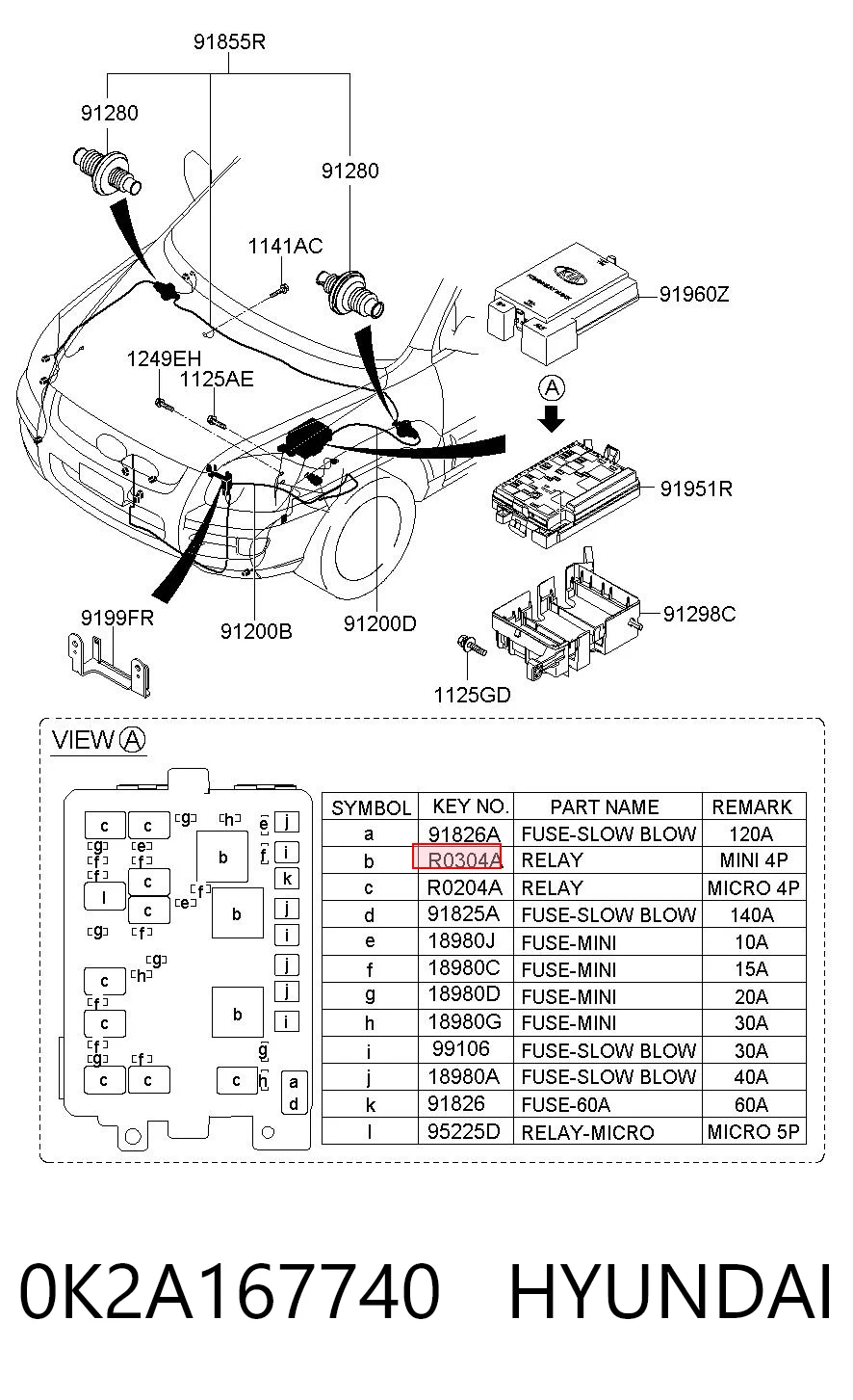 0K2A167740 Hyundai/Kia Relê de pisca-pisca