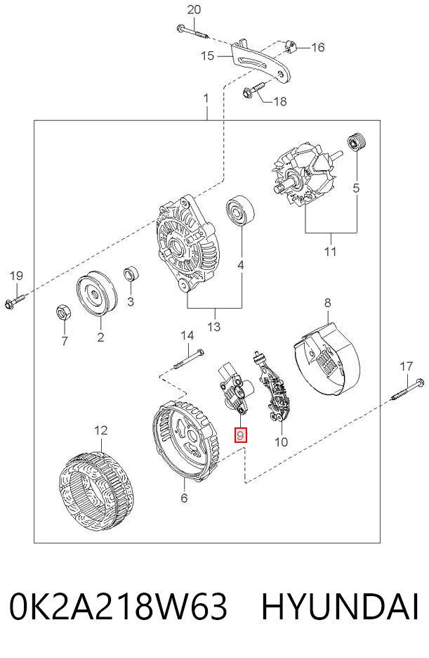 Relê-regulador do gerador (relê de carregamento) para KIA Rio  