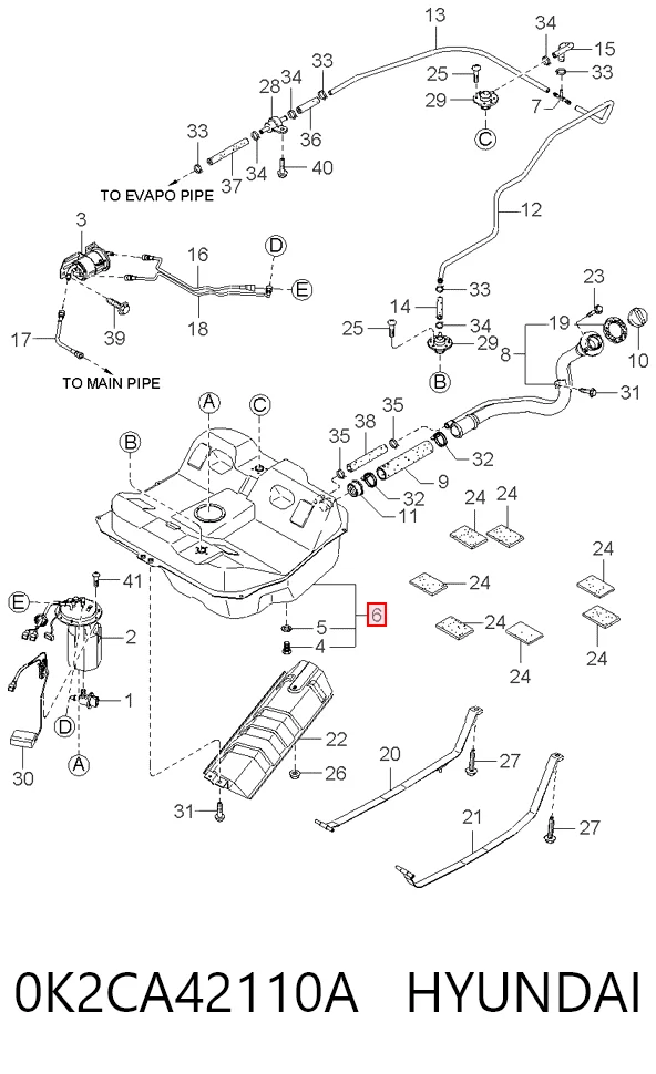 Tanque de combustível para KIA Carens FJ
