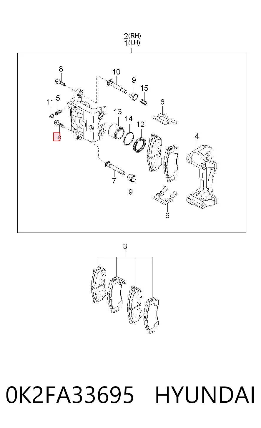 Kit de reparação de suporte do freio dianteiro Mazda 2 II DE