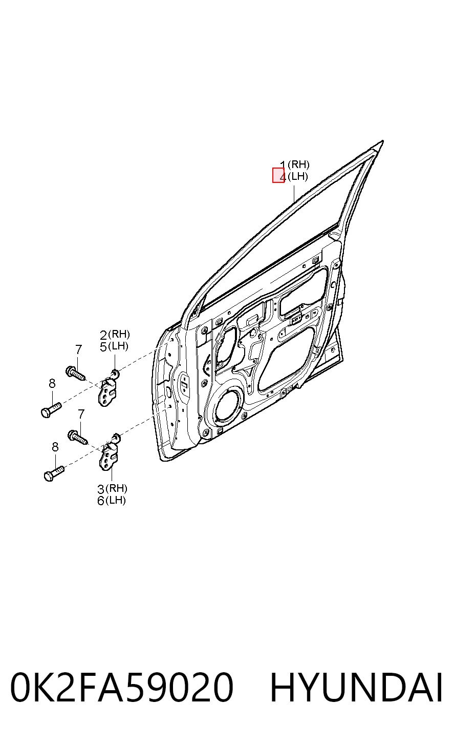 Porta dianteira esquerda para KIA Carens I FJ