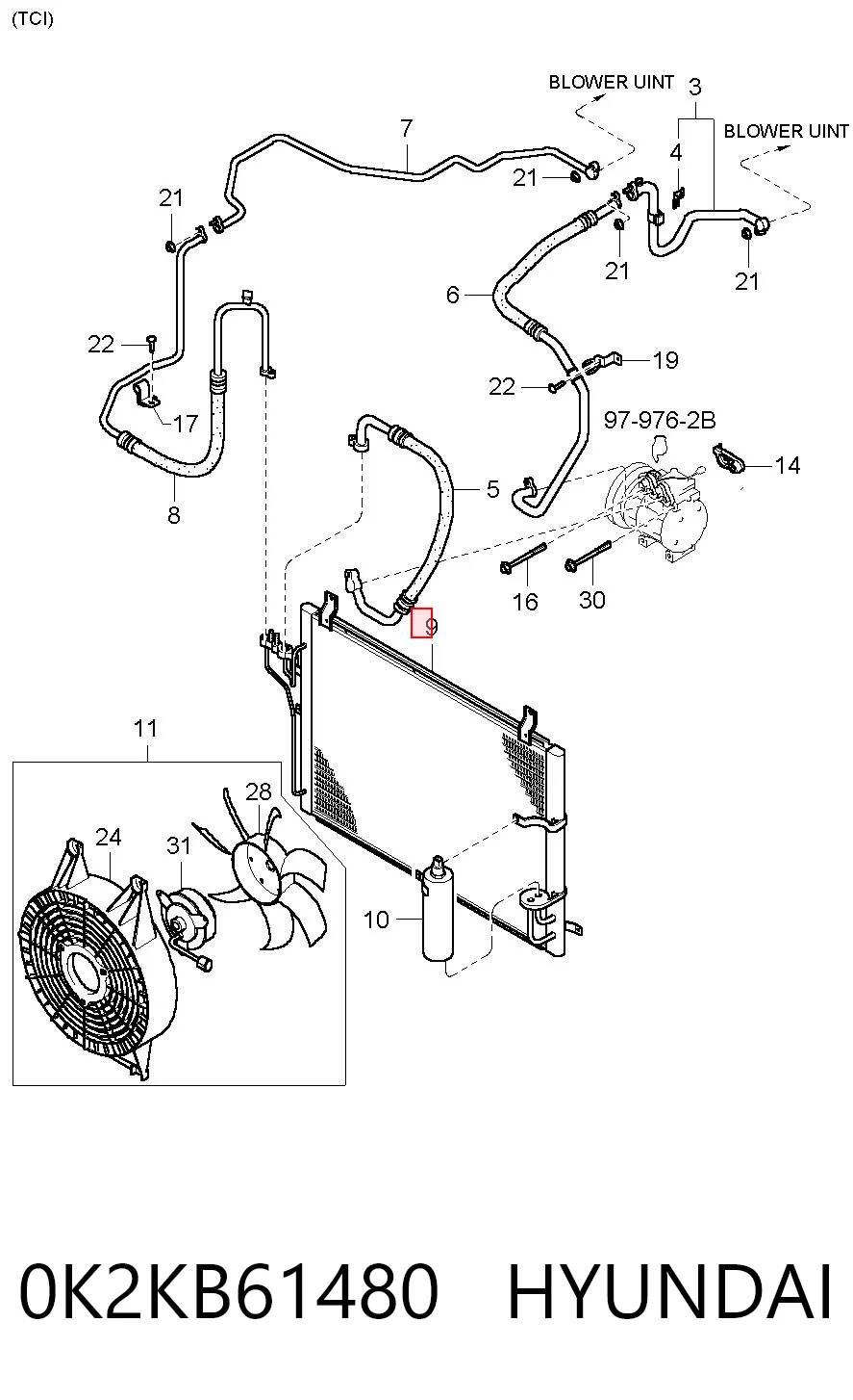 Compre Radiador de aparelho de ar condicionado KIA Carens 1