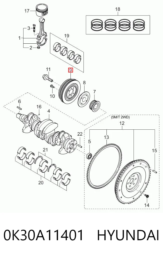 Polia de cambota KIA Rio I DC