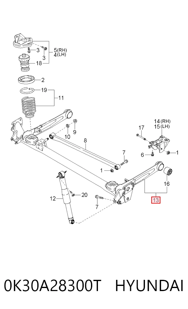 Viga de suspensão traseira (plataforma veicular) para KIA Rio DC