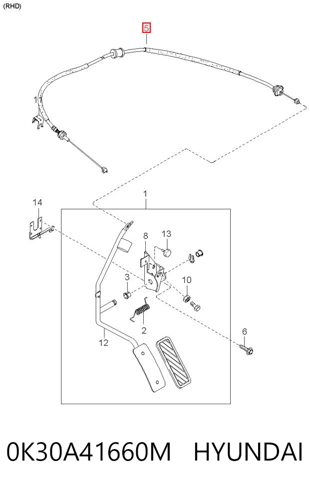 Cabo/pedal de gás (de acelerador) KIA Rio I DC ao melhor preço