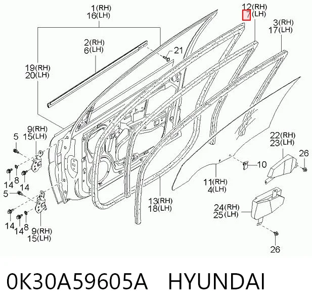0K30A59605A Hyundai/Kia