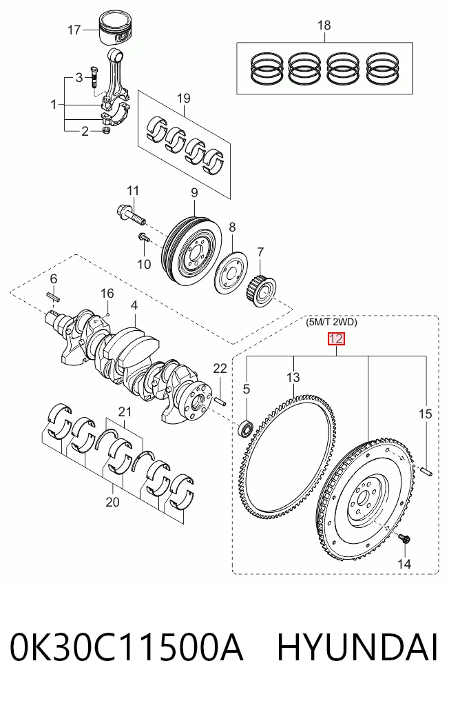Volante de motor para KIA Rio DC