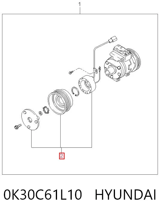 Acoplamento (bobina magnética) do compressor de aparelho de ar condicionado para KIA Rio DC