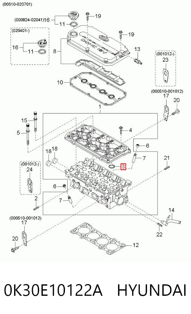 0K30E10122A Hyundai/Kia