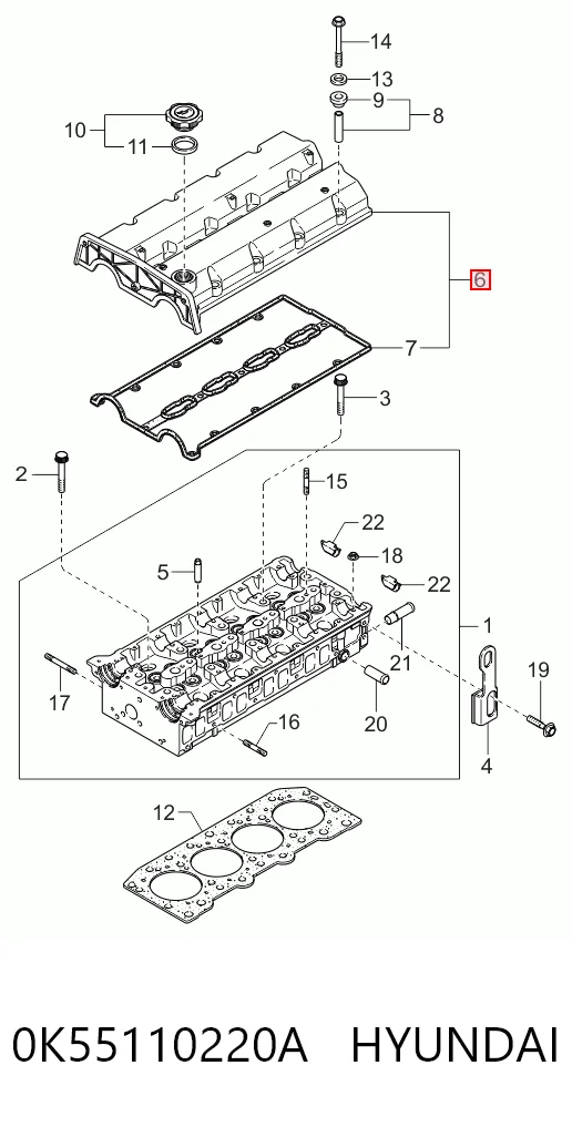 Tampa de válvulas para KIA Carnival I UP