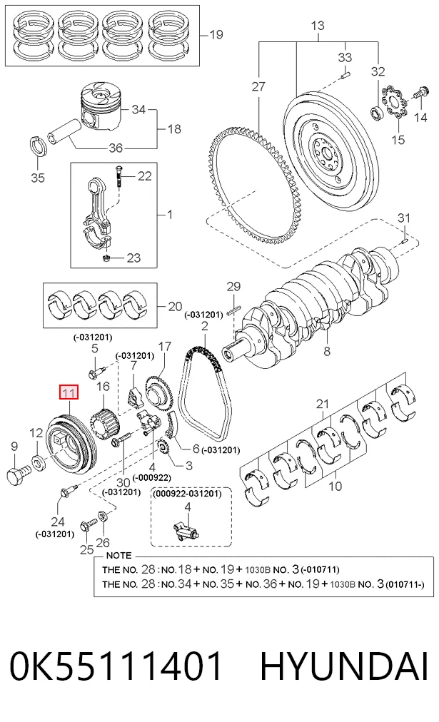0K55111401 Hyundai/Kia