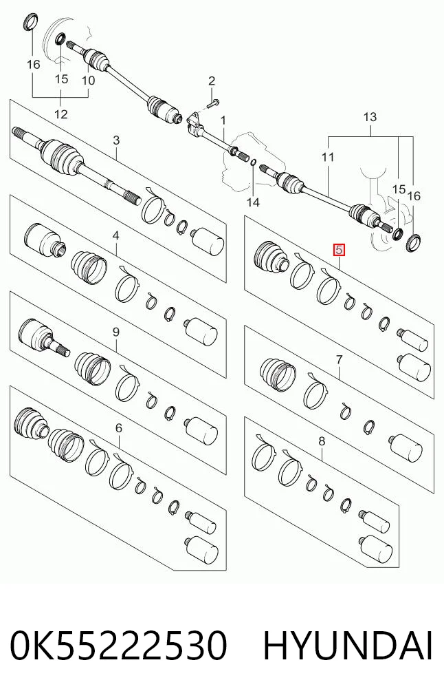Bota de proteção externa de junta homocinética do semieixo dianteiro KIA Carnival I UP ao melhor preço